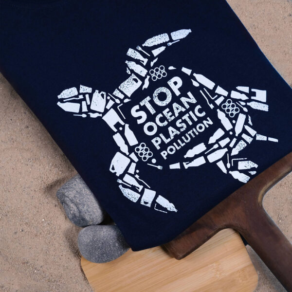 Stop Ocean Plastic Pollution Turtle Tee - Image 2